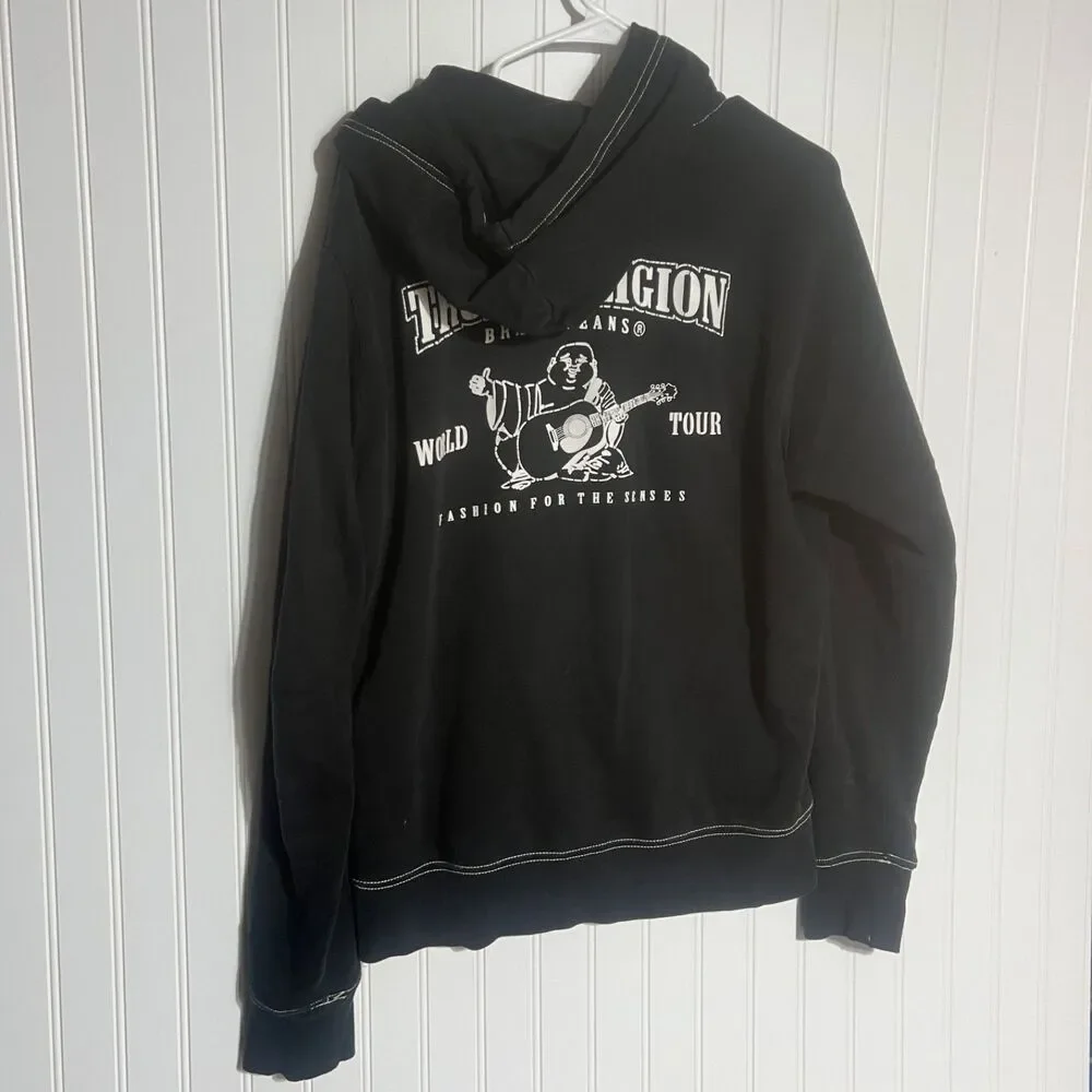True Religion Sweatsuit‎ Men Hoodie Size Large Black